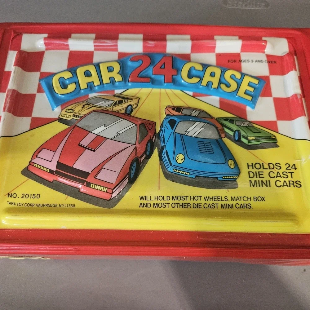 Vtg Tara‎ Toy Corp 3D 24 Car Carry Case #20150 80s w/ Trays
